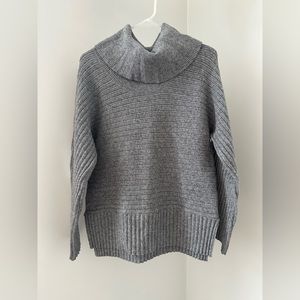 Anthropologie Moth Fireside Gray Ribbed Turtleneck Sweater